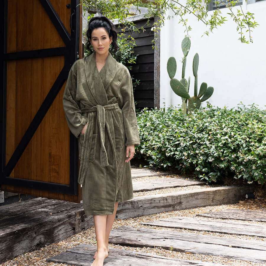 Microplush Robe - Olive Home On Darley Mona Vale