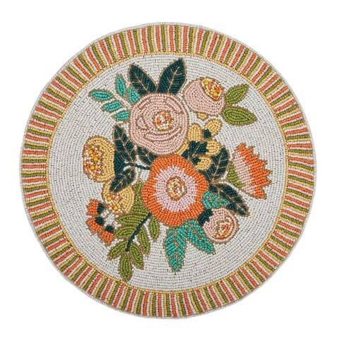 Flora Beaded Round Placemat home on Darley Mona Vale