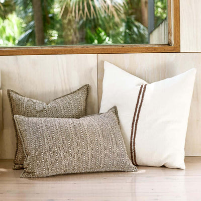 Lowan Cushion Natural/Chocolate Home on Darley Mona Vale