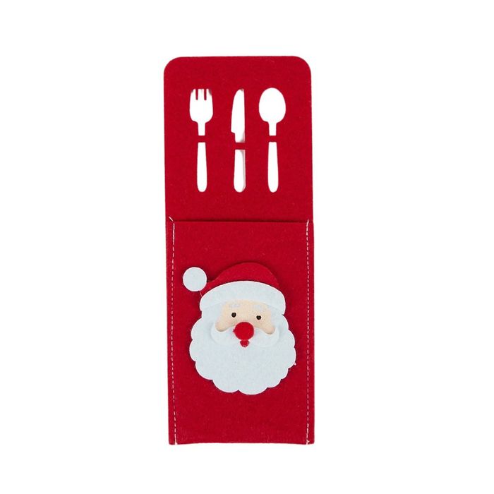 Santa Cutlery Holder -Red Felt -home on Darley Mona Vale