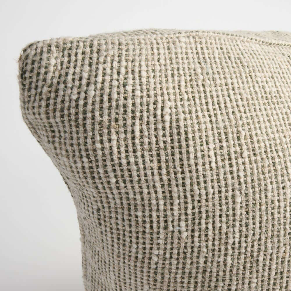 Verdure Linen Cushion Natural/Green Home on Darley Mona Vale