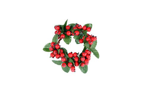 Red Berry Wreath With Leaves 7.5cm Home on Darley Mona Vale