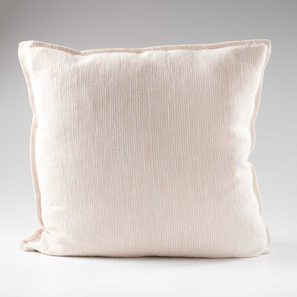 Myra Linen Cushion White/Musk Stripe - Home On Darley Mona Vale