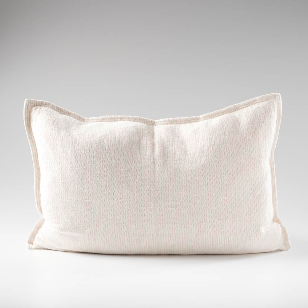 Myra Linen Cushion White/Musk Stripe - Home On Darley Mona Vale