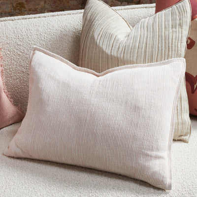 Myra Linen Cushion White/Musk Stripe - Home On Darley Mona Vale