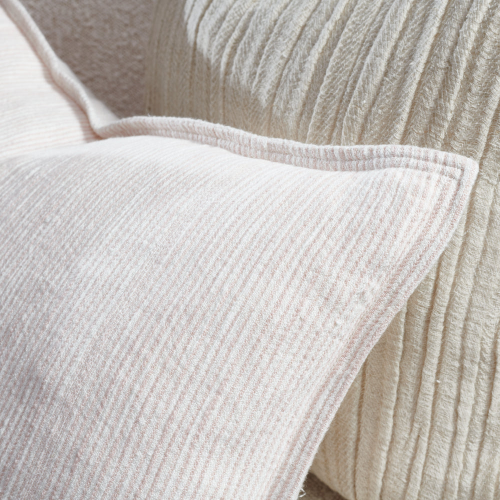 Myra Linen Cushion White/Musk Stripe - Home On Darley Mona Vale